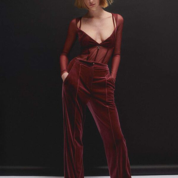 Essential velvet palazzo pants