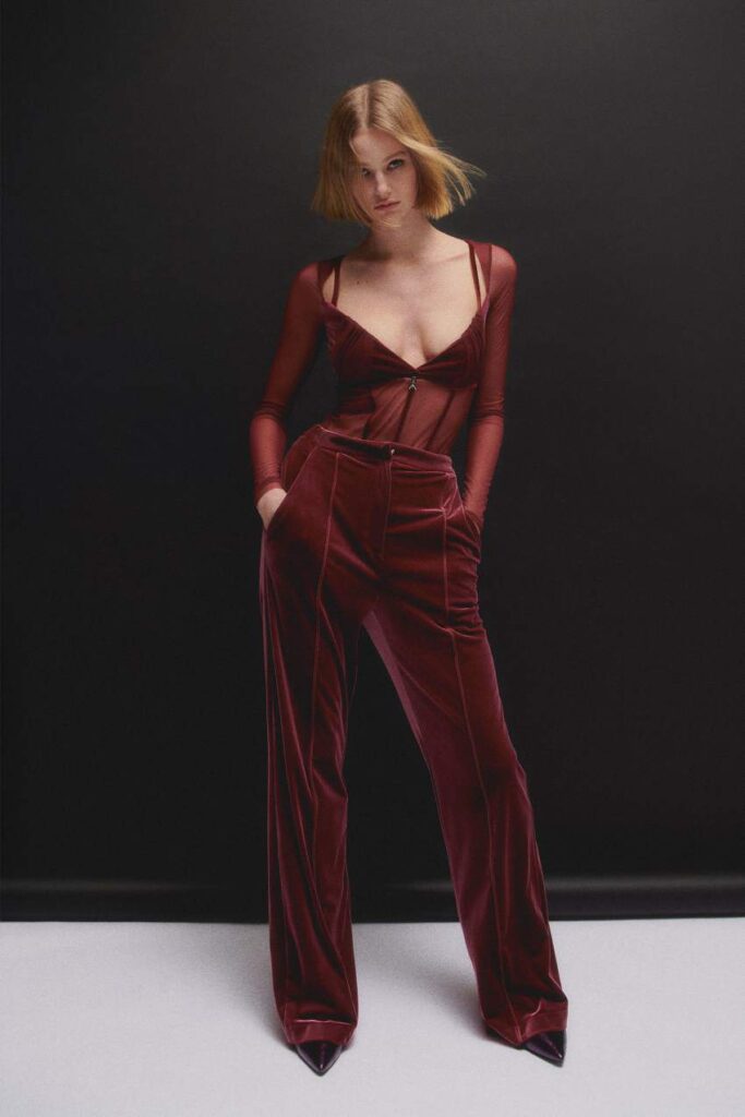 Essential velvet palazzo pants