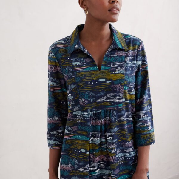 Pure Cotton Printed Notch Neck Tunic