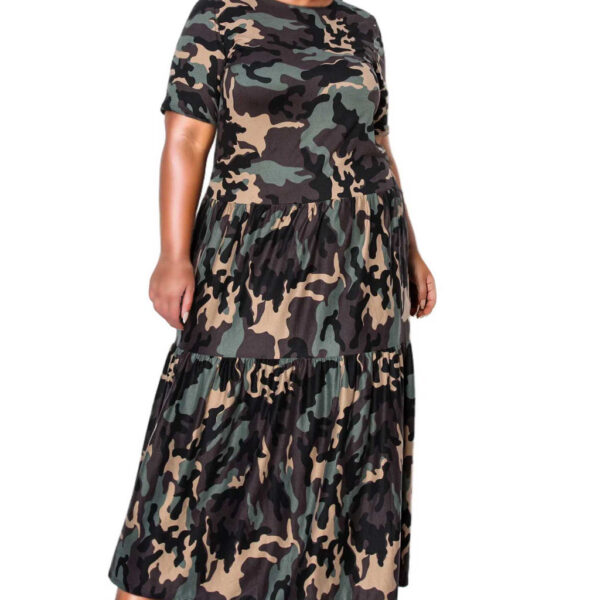 Remi Camo Tiered Maxi Dress