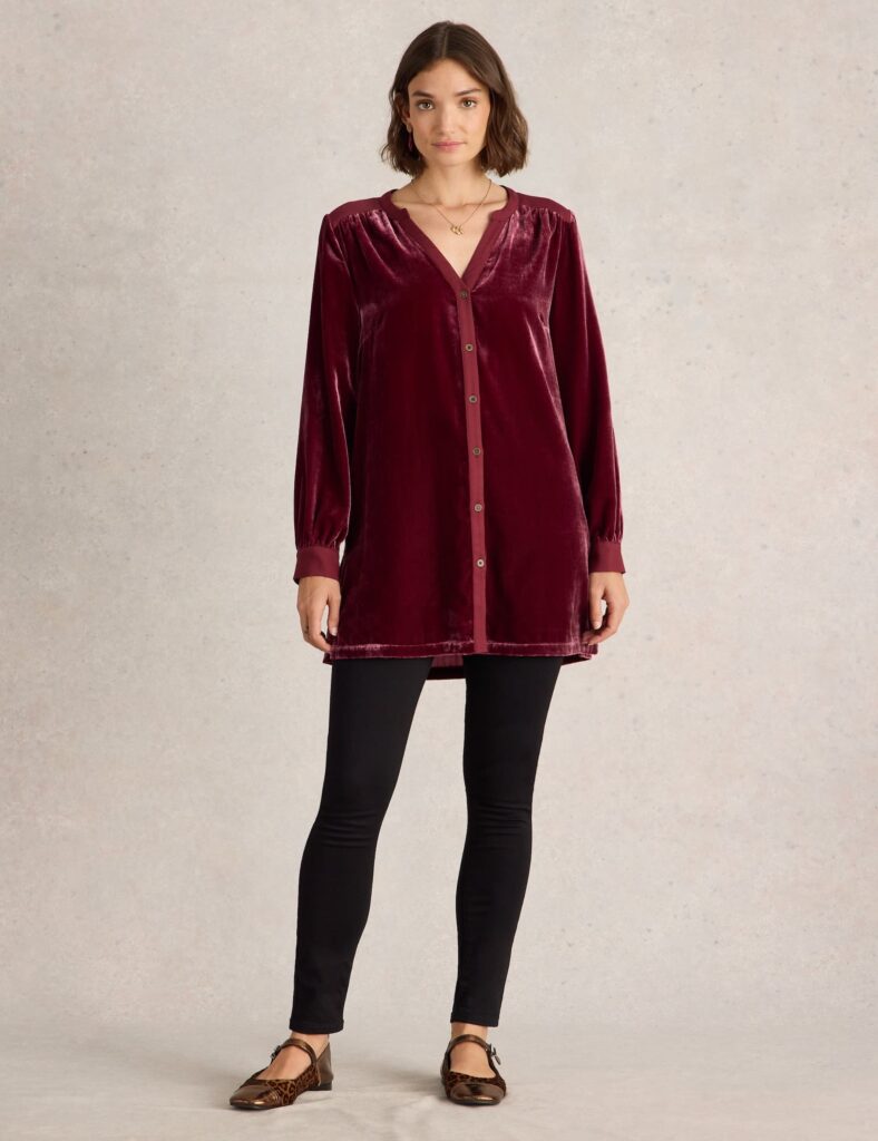 Velvet V-Neck Tunic